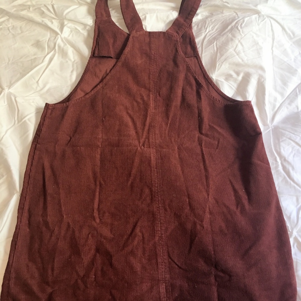 Rust/burgundy corduroy pinafore dress size 14 - Picture 4 of 4